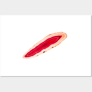 Red agate slice mineral Posters and Art